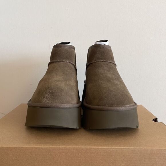 UGG Classic Ultra Mini New Heights Boots Hickory US Women Size 9/UK 7/EU 40 - Picture 5 of 16